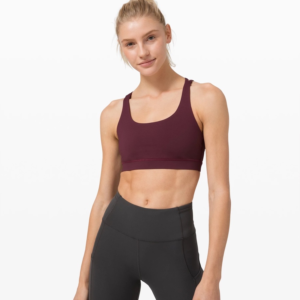 Lululemon Energy Bra in Burgundy